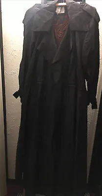 £99.99 • Buy Wallis Exclusive Vintage Black Belted Trench Coat Evening Size12-14 Tall/ Maxi