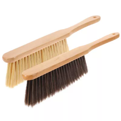  2 Pcs Wood Hand Broom Dust Cleaning Brush Portable Furniture • £10.76