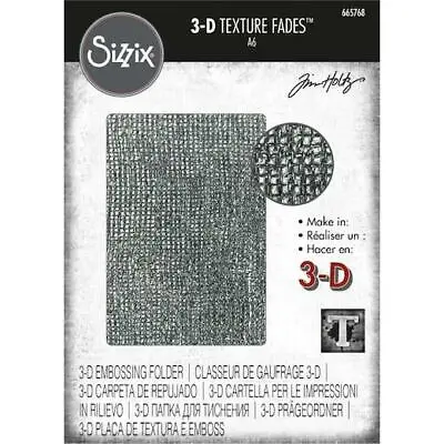 £9.99 • Buy Sizzix 3-D Texture Fades Embossing Folder - Woven By Tim Holtz 665768