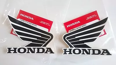 Honda GENUINE Wing Fuel Tank Decal Wings Sticker 90mm BLACK + WHITE *UK STOCK* • £9.35