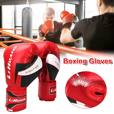 Boxing Gloves Men Women Training Sparring MMA Kickboxing Muay Thai Bag Mitts • $22.93