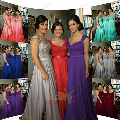 Evening Wedding Chiffon Formal Ball Gown Long Prom Bridesmaid Party Dress • £44.90