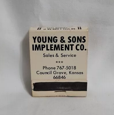 Vintage Young Sons Implement Co Girlie Matchbook Council Grove KS Advertising • $14.99