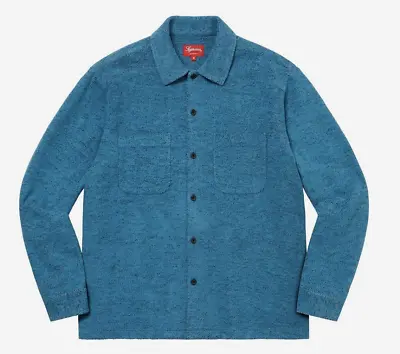 Supreme Brushed Flannel Twill Button Up Shirt Blue Men’s Size XL • $85