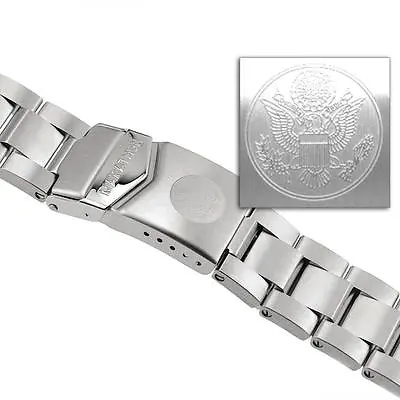 US Military Marathon Men's Stainless Steel Watch Band 22mm + Spr. Bars WW005007 • $713.26