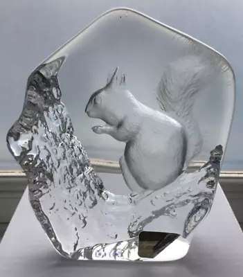 Mats Jonasson Sweden Maleras Lead Crystal Etched Squirrel Sculpture • £12.99