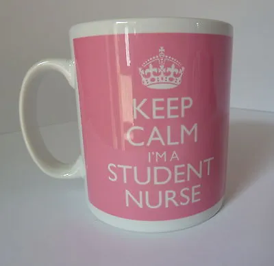 £9.99 • Buy Keep Calm I'm A Student Nurse Gift Mug Cup Carry On Style Pink Nursing Present