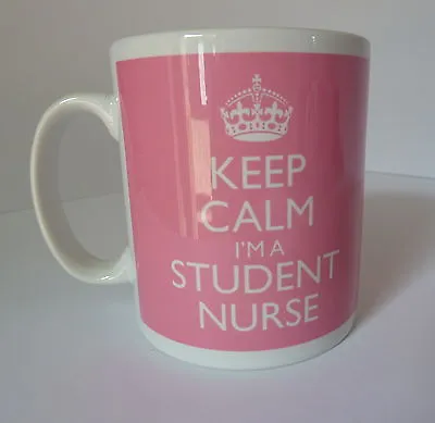 Keep Calm I'm A Student Nurse Gift Mug Cup Carry On Style Pink Nursing Present • £9.99