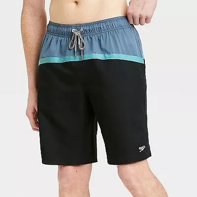 Speedo Men's Marina Anthracite Colorblock Swim Trunk • $7.99