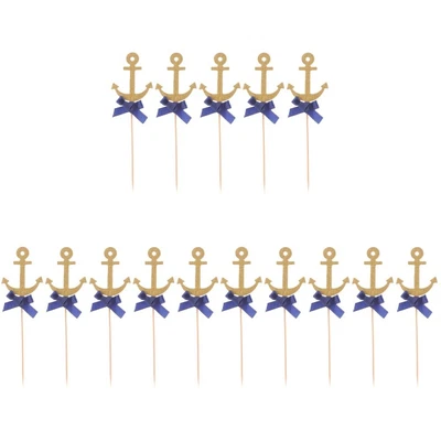 £8.63 • Buy 3x Bride Shower Cupcake Pikcs Boat Anchor Topper For Cakes Wedding Cupcake Decor