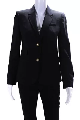 J Crew Women's Two Button Fully Lined Wool Blend Schoolboy Blazer Navy Size 2 • $41.49