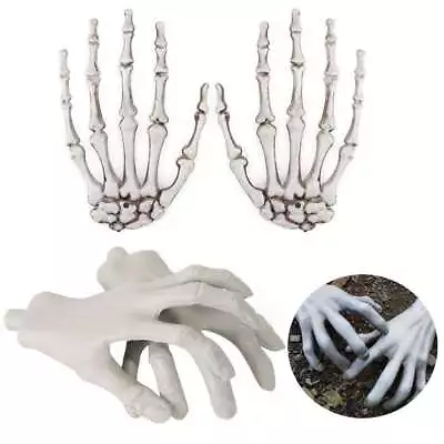 2pcs Realistic Life Size Skeleton Hands Plastic Fake Hands Zombie Party Props US • $6.71