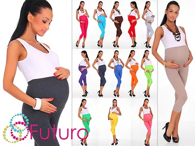£6.99 • Buy Maternity Leggings Cropped 3/4 Length Cotton Over Bump Size 8 - 20