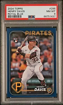 2024 Topps Henry Davis #295 RC Royal Blue PSA 8 NM-MINT Pirates Rookie • $21.99