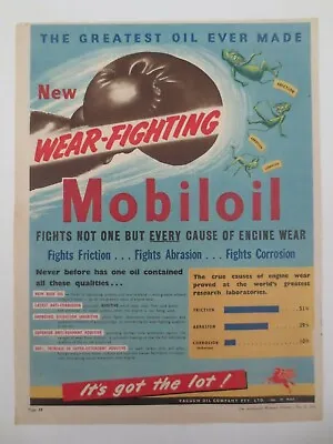 Vintage Australian Advertising 1953 Ad MOBILOIL Boxing Glove Art  • $16.95