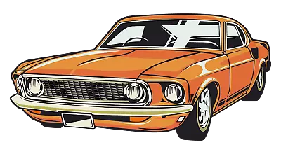 Vinyl Muscle Car Decor Cartoon Design Vintage Mustang Vehicle Home Wall Decal • $18.95