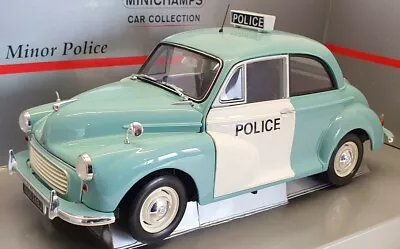 MINICHAMPS 1/18 Scale 150 137090 - Morris Minor Police - Blue/White • £129.99