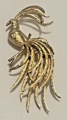 Vintage Avon Peacock Bird Of Paradise Pin Brooch 1960s Gold Tone • $19.99