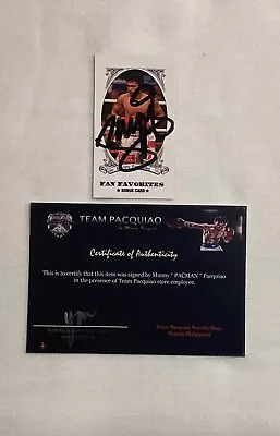 Manny Pacquiao 2011 Fan Favorites Signed Autograph Card Auto Team Pacquiao Coa • $179.24