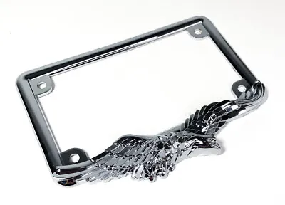 MOTORCYCLE Chrome American Eagle License Plate Tag Frame Holder • $14.99