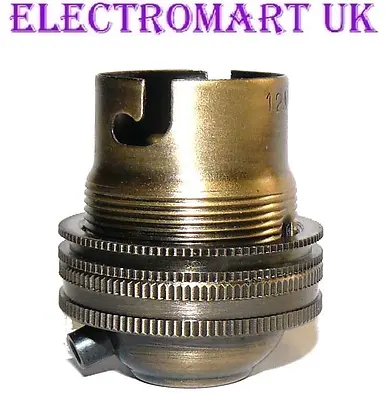 £5.90 • Buy Antique Brass Lamp Light Bulb Holder Bc Bayonet Cap 10mm Screw Thread