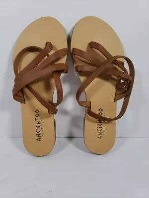 Ancient Brand Handmade Womens Greek Sandals Size 37 Tan NIBSTORE CLOSEOUT • $59.99