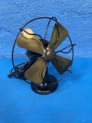 Vtg 1921 Polar Cub Type G Cast Iron & Brass Electric Table Fan Works Good • $60