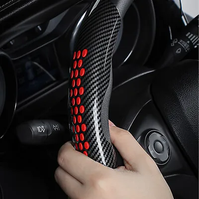 Red Carbon-Fiber Steering Wheel Booster Cover Non-slip Car Interior Accessories • $12.68