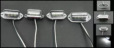 (4) Chrome 6 LED Surface License Plate Light Tag Interior Step Trailer Truck RV • $19.99