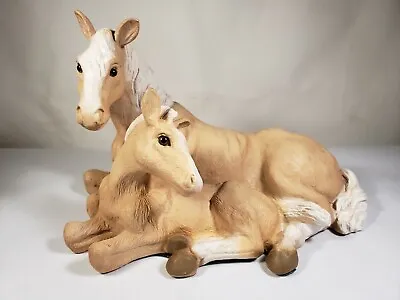 Vintage Horses Mare & Foal Cuddling Country Figurine Statue Universal Statuary • $21.25