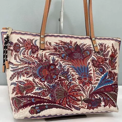 Etro Paisley Floral PVC Leather Tote Bag Can Be Carried Over Shoulder From Japan • $120