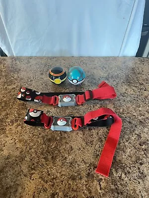 $19.95 • Buy Pokemon Clip N Go Belt (Red) 2018 TOMY Toys Adjustable Strap Lot Of 2 And 2 Ball