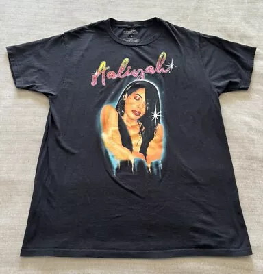 Aaliyah Graffiti Black T-Shirt Adult Size Large Indie Hip Hop Graphic Tee • $11.99