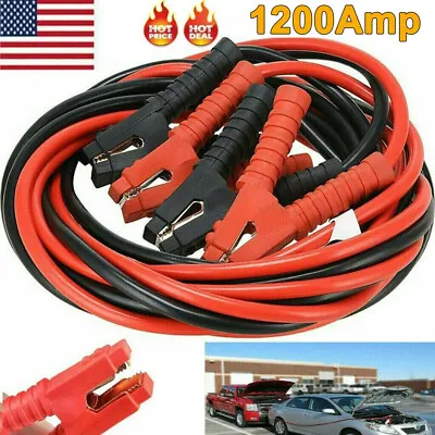 1 Gauge Booster Cables 20FT 1200AMP Power Lead Starter Jumper Heavy Duty Car Van • $77.90