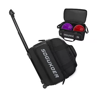 Trolley Bowling Bag Bowling Bag With Wheels Double Roller 2 Ball Bowling Sepa... • $91.54