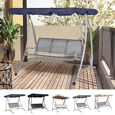 Three Person Steel Outdoor Porch Swing Chair Bench With Canopy Cover • $159.99