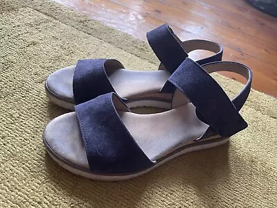 GABOR Ladies Sandals : Size 5 Uk 38 Europe Raynor : Navy Suede • £6.99