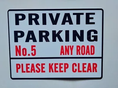 PRIVATE PARKING SIGN Keep Clear Personalised No Parking Waterproof Metal Sign UK • £4.83