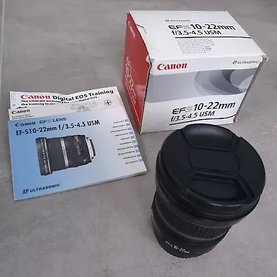 Canon EF-S 10-22mm F/3.5-4.5 USM Lens With Box Manual Caps And Hoya UV Filter • £174.99