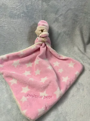 Mothercare Bedtime Bear Pink Starry Comforter Blankie Blanket Soft Huggy Toy • £9.99