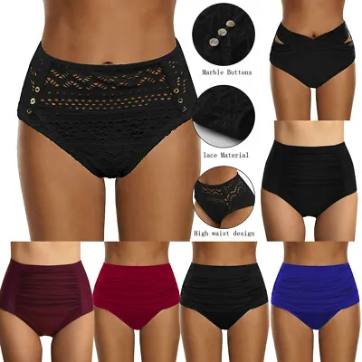 🐮Women Bikini Bottoms Swim Briefs Tankini Shorts High Waist Swimear Pants • $15.62
