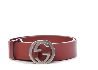 NWT Gucci Celeria Interlocking G Red Leather Belt - Size 90-36 • $299.99