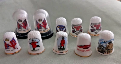 £19.98 • Buy Vintage Thimble Collection - Set Of 10 - Military VE Day Navy - Souvenir