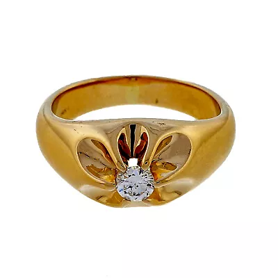 Vintage Men’s  14k Yellow Gold .25.0ct 1950 Diamond Ring • $1495