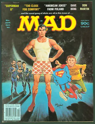 Vintage 1981 Mad Magazine #226 Superman II Movie Cover    FINE • $10