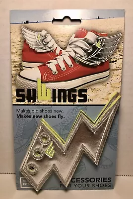 Shwings Silver Lighting Bolt Shoe Lace Wings Accessories One Size Fits All NEW • $7.99