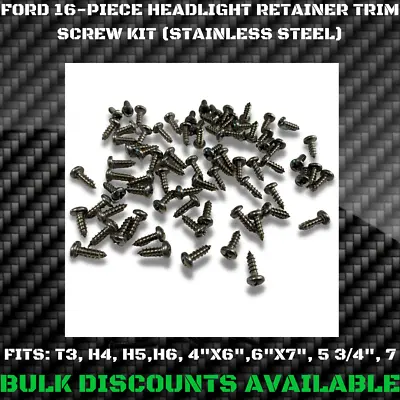 1959-1974 Ford Galaxie 500 Headlight Trim Ring Retainer Bucket Screws STAINLESS  • $11.96