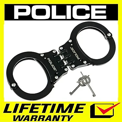 POLICE Handcuffs Professional Heavy Duty Steel Black • $21.98