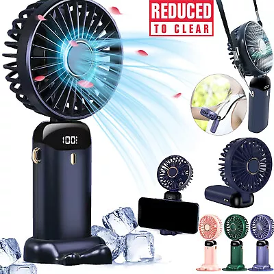 Portable Handheld Fan 5 Speeds USB Rechargeable Mini Personal Cooling Cooler Fan • £9.98