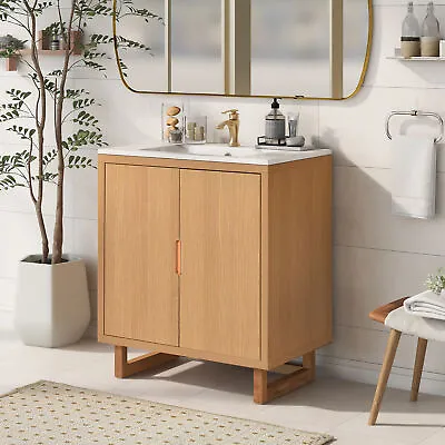 30  Bathroom Vanity Set With Sink Combo Cabinet Bathroom Storage Cabinet Wood US • $361